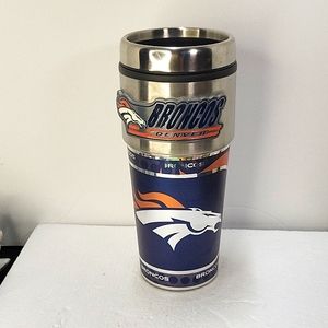 Denver Broncos NFL Metallic Travel Tumbler  Stainless Steel Mug
